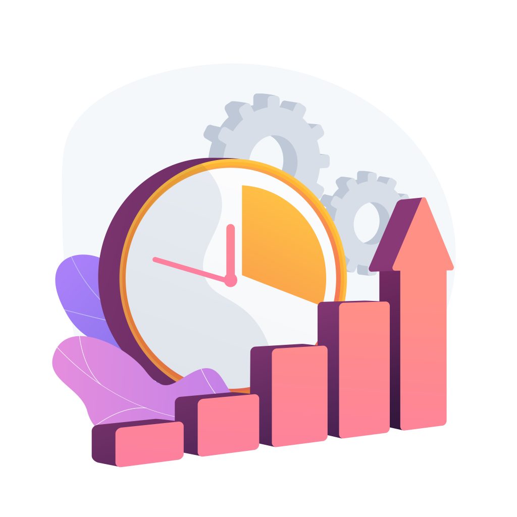 pictogramme horloge et croissance
