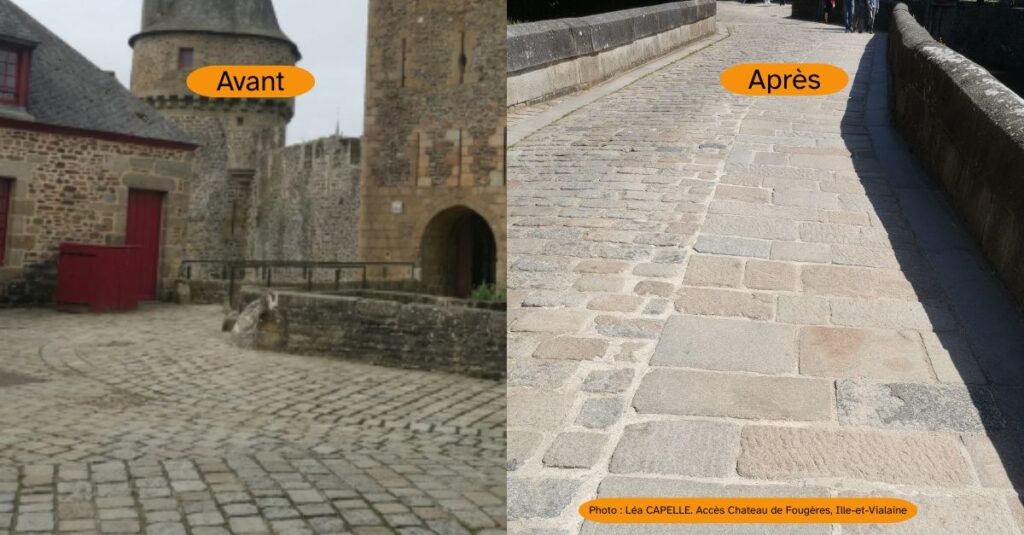 photo : Léa Capelle, Cheminement accessible pour accéder au Château de Fougères en Ille-et-Vilaine